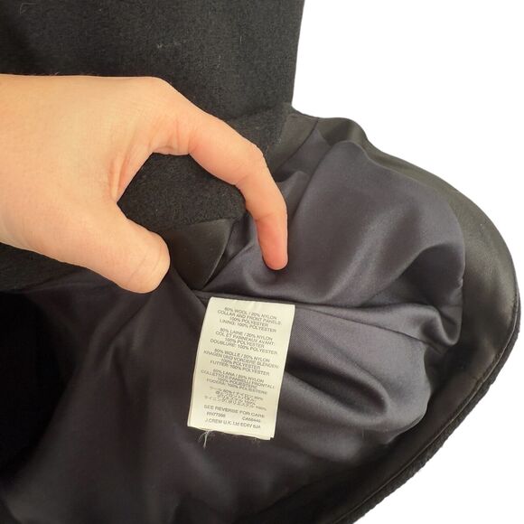 J Crew Collection Black Wool Crossover Jacket Mixed Media Career Womens Size 14 - Picture 5 of 9